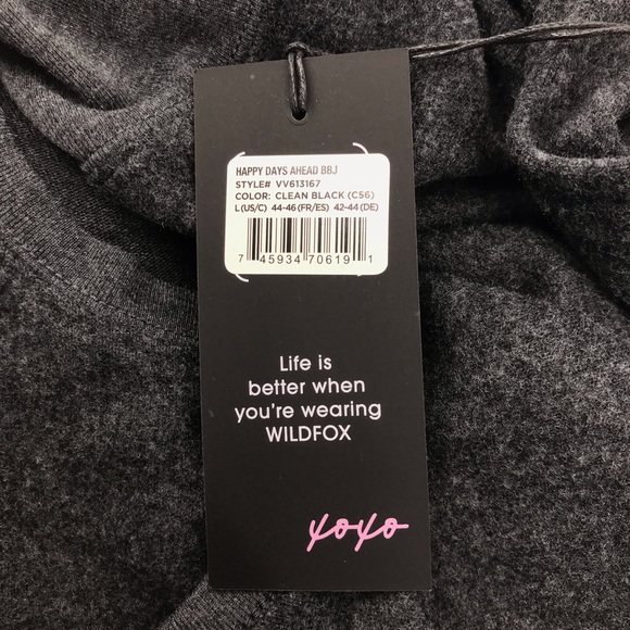 Wildfox Black Happy Days Ahead Graphic Pullover Sweatshirt - Picture 5 of 9